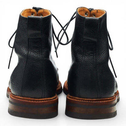 Hardy Amies Black Grain Leather Cap Toe Boots UK 10 F