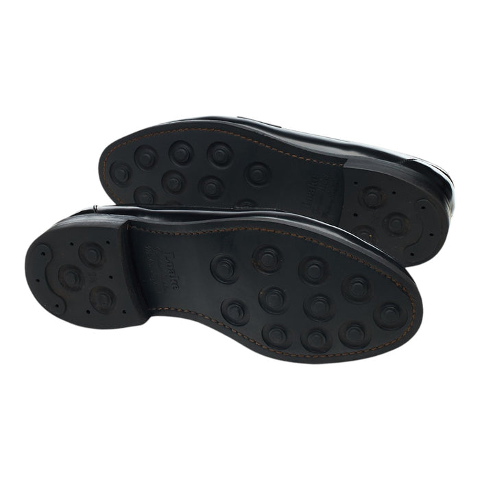 'Harrow' Black Leather Penny Loafers UK 7 F
