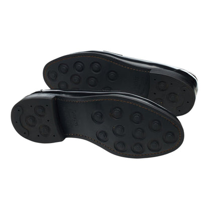 'Harrow' Black Leather Penny Loafers UK 7 F
