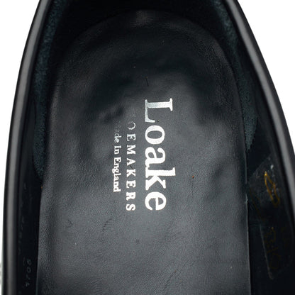 'Harrow' Black Leather Penny Loafers UK 7 F
