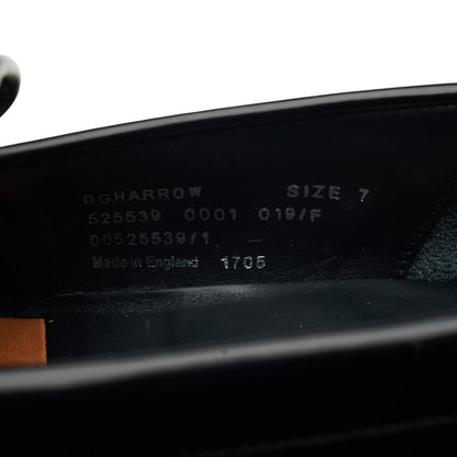 'Harrow' Black Leather Penny Loafers UK 7 F