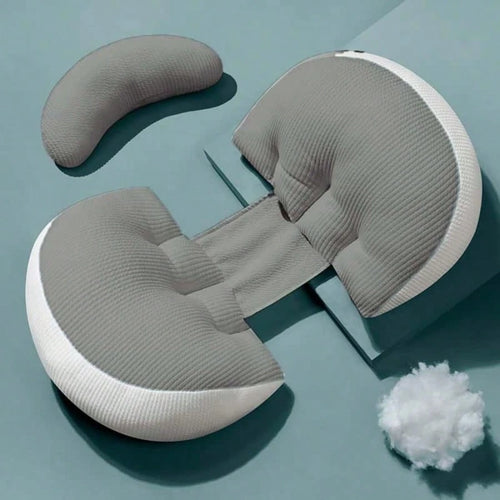 Hauture Blue Memory Foam Pregnancy Pillow – Full Body Support For Back, Belly, Hips & Legs, Adjustable Wedge For Side Sleepers, Travel Portable