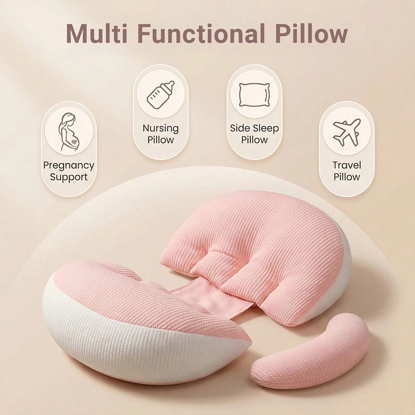 Hauture Blue Memory Foam Pregnancy Pillow – Full Body Support For Back, Belly, Hips & Legs, Adjustable Wedge For Side Sleepers, Travel Portable