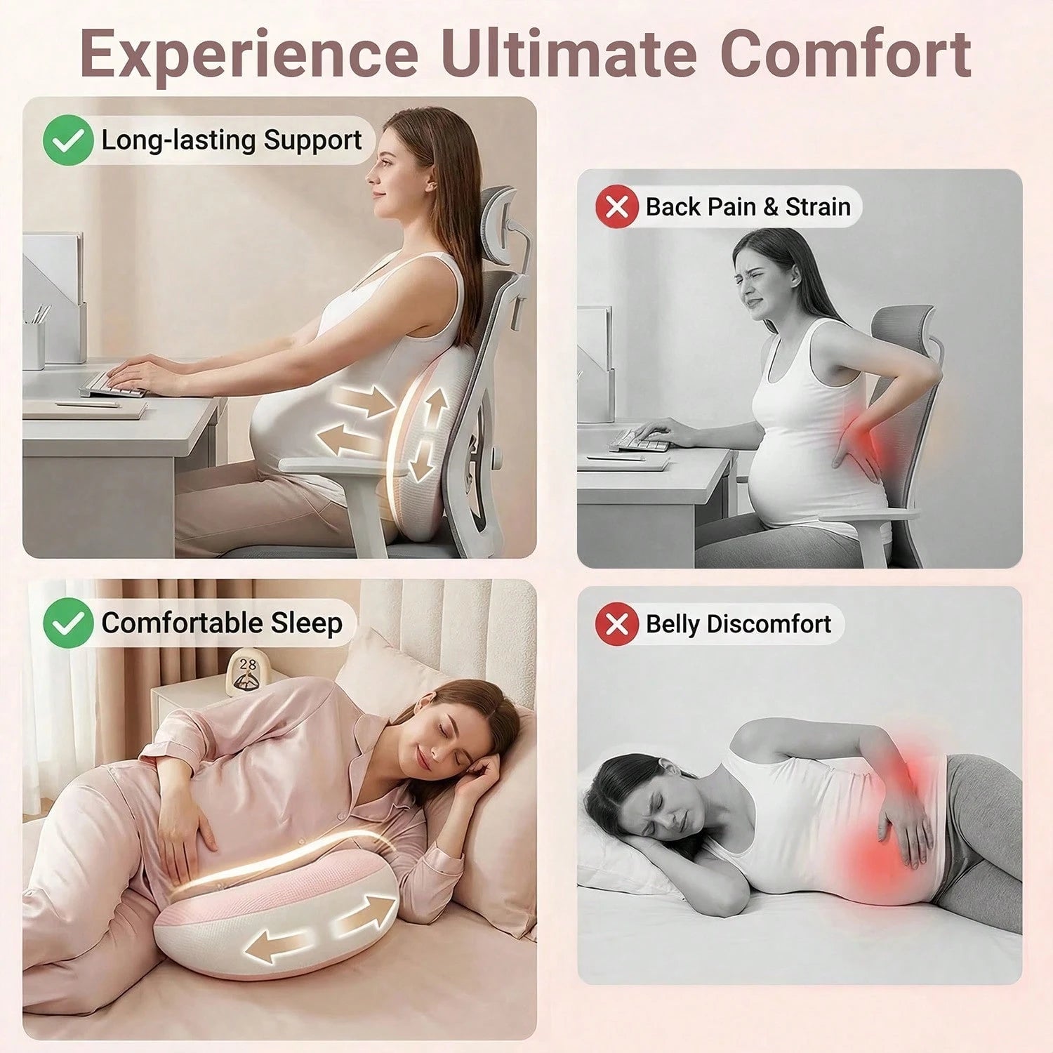 Hauture Blue Memory Foam Pregnancy Pillow – Full Body Support For Back, Belly, Hips & Legs, Adjustable Wedge For Side Sleepers, Travel Portable