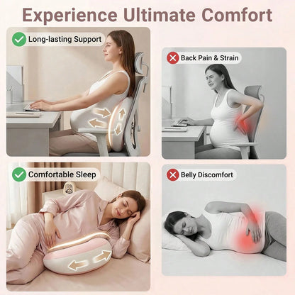 Hauture Blue Memory Foam Pregnancy Pillow – Full Body Support For Back, Belly, Hips & Legs, Adjustable Wedge For Side Sleepers, Travel Portable