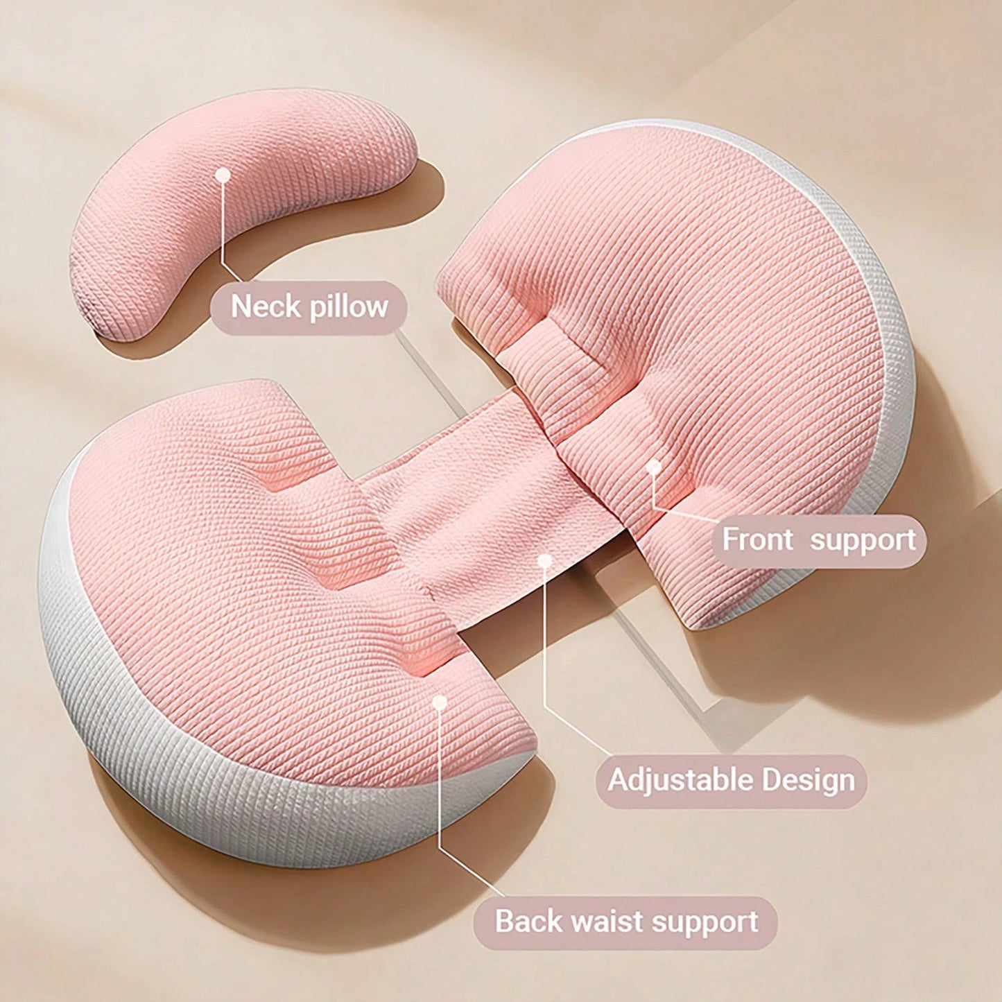 Hauture Blue Memory Foam Pregnancy Pillow – Full Body Support For Back, Belly, Hips & Legs, Adjustable Wedge For Side Sleepers, Travel Portable