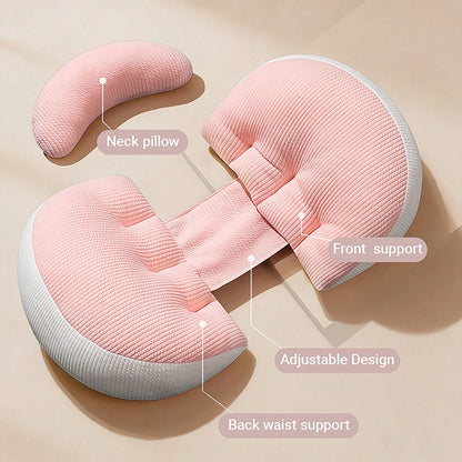 Hauture Blue Memory Foam Pregnancy Pillow – Full Body Support For Back, Belly, Hips & Legs, Adjustable Wedge For Side Sleepers, Travel Portable