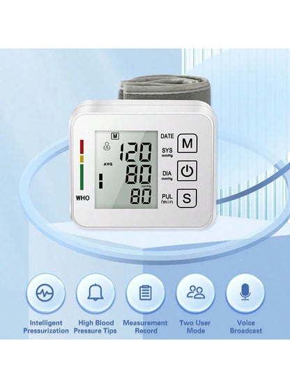 Heart Rate Wrist Blood Pressure Monitor Smart Blood Pressure Machine Electronic Sphygmomanometer