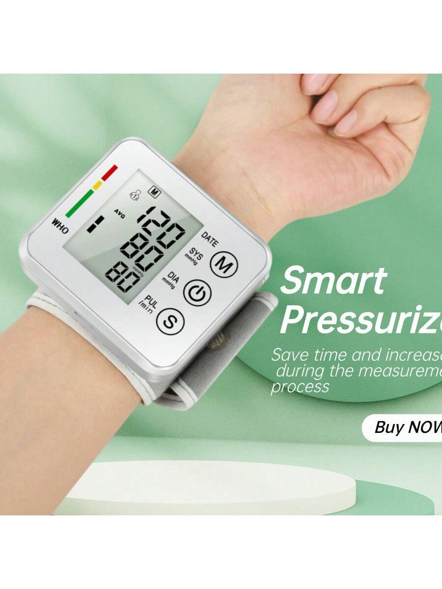 Heart Rate Wrist Blood Pressure Monitor Smart Blood Pressure Machine Electronic Sphygmomanometer