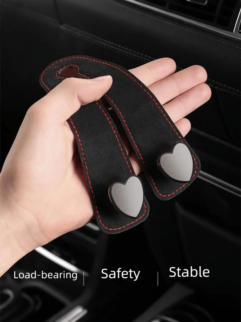 Heart-Shaped Dual Hook Car Seat Hanger, Stylish & High-End, Car Bracket, Backseat Storage Rack, Car Clip, Interior Accessories, Handbag, Wallet, Coat, Car Storage Rack