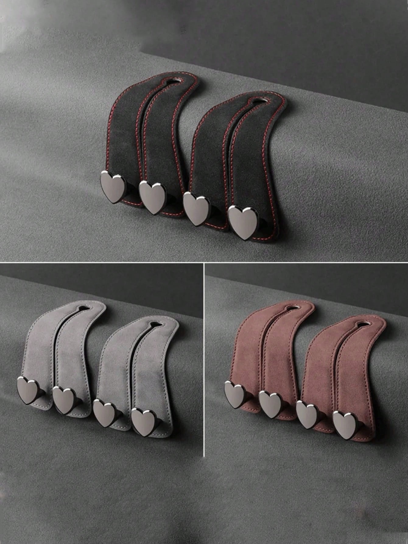 Heart-Shaped Dual Hook Car Seat Hanger, Stylish & High-End, Car Bracket, Backseat Storage Rack, Car Clip, Interior Accessories, Handbag, Wallet, Coat, Car Storage Rack