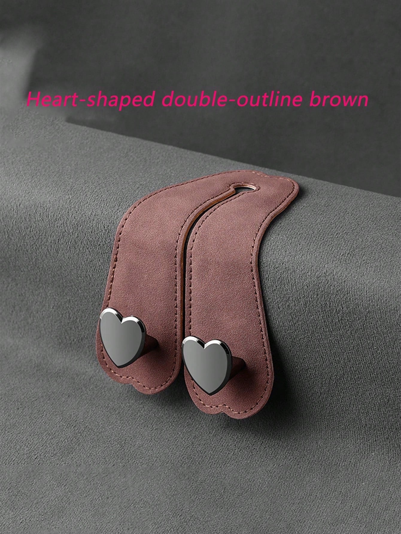 Heart-Shaped Dual Hook Car Seat Hanger, Stylish & High-End, Car Bracket, Backseat Storage Rack, Car Clip, Interior Accessories, Handbag, Wallet, Coat, Car Storage Rack