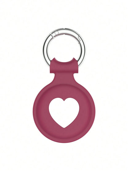 Heart Shaped Protective Silicone Cover With Anti-Lost Tracker And Soft Shell Compatible With Apple Airtag (Airtag Not Included)