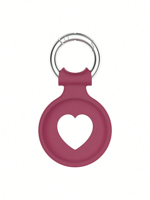 Heart Shaped Protective Silicone Cover With Anti-Lost Tracker And Soft Shell Compatible With Apple Airtag (Airtag Not Included)
