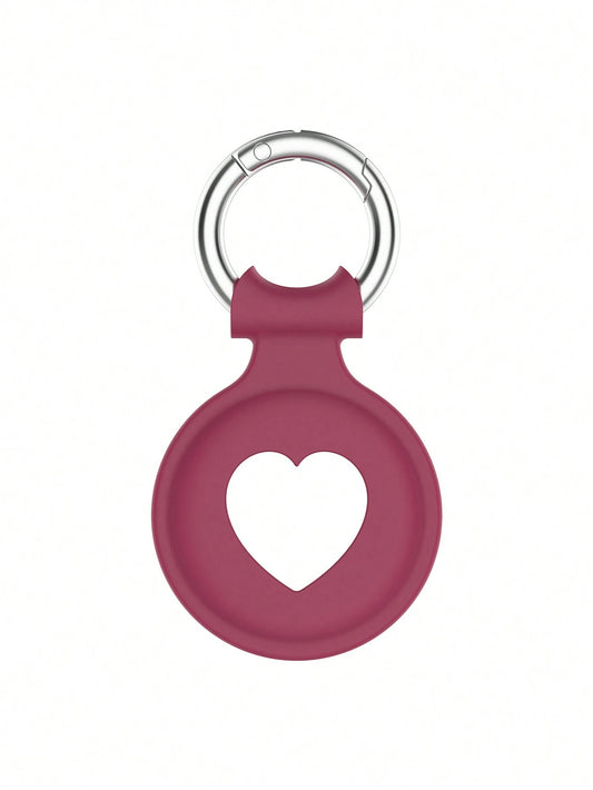 Heart Shaped Protective Silicone Cover With Anti-Lost Tracker And Soft Shell Compatible With Apple Airtag (Airtag Not Included)