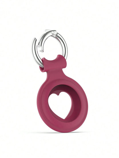 Heart Shaped Protective Silicone Cover With Anti-Lost Tracker And Soft Shell Compatible With Apple Airtag (Airtag Not Included)
