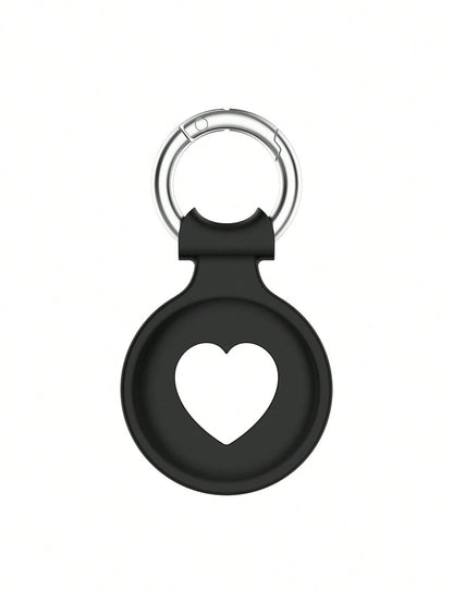 Heart Shaped Protective Silicone Cover With Anti-Lost Tracker And Soft Shell Compatible With Apple Airtag (Airtag Not Included)