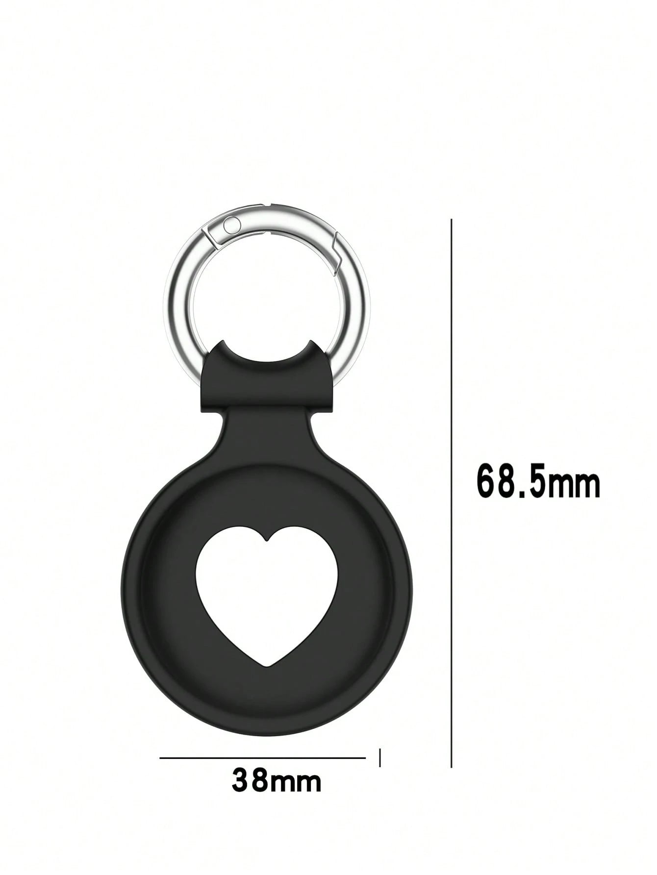 Heart Shaped Protective Silicone Cover With Anti-Lost Tracker And Soft Shell Compatible With Apple Airtag (Airtag Not Included)