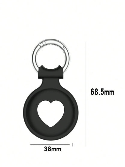 Heart Shaped Protective Silicone Cover With Anti-Lost Tracker And Soft Shell Compatible With Apple Airtag (Airtag Not Included)