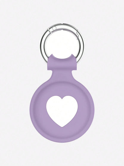 Heart Shaped Protective Silicone Cover With Anti-Lost Tracker And Soft Shell Compatible With Apple Airtag (Airtag Not Included)