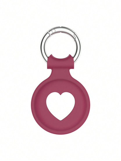 Heart Shaped Protective Silicone Cover With Anti-Lost Tracker And Soft Shell Compatible With Apple Airtag (Airtag Not Included)