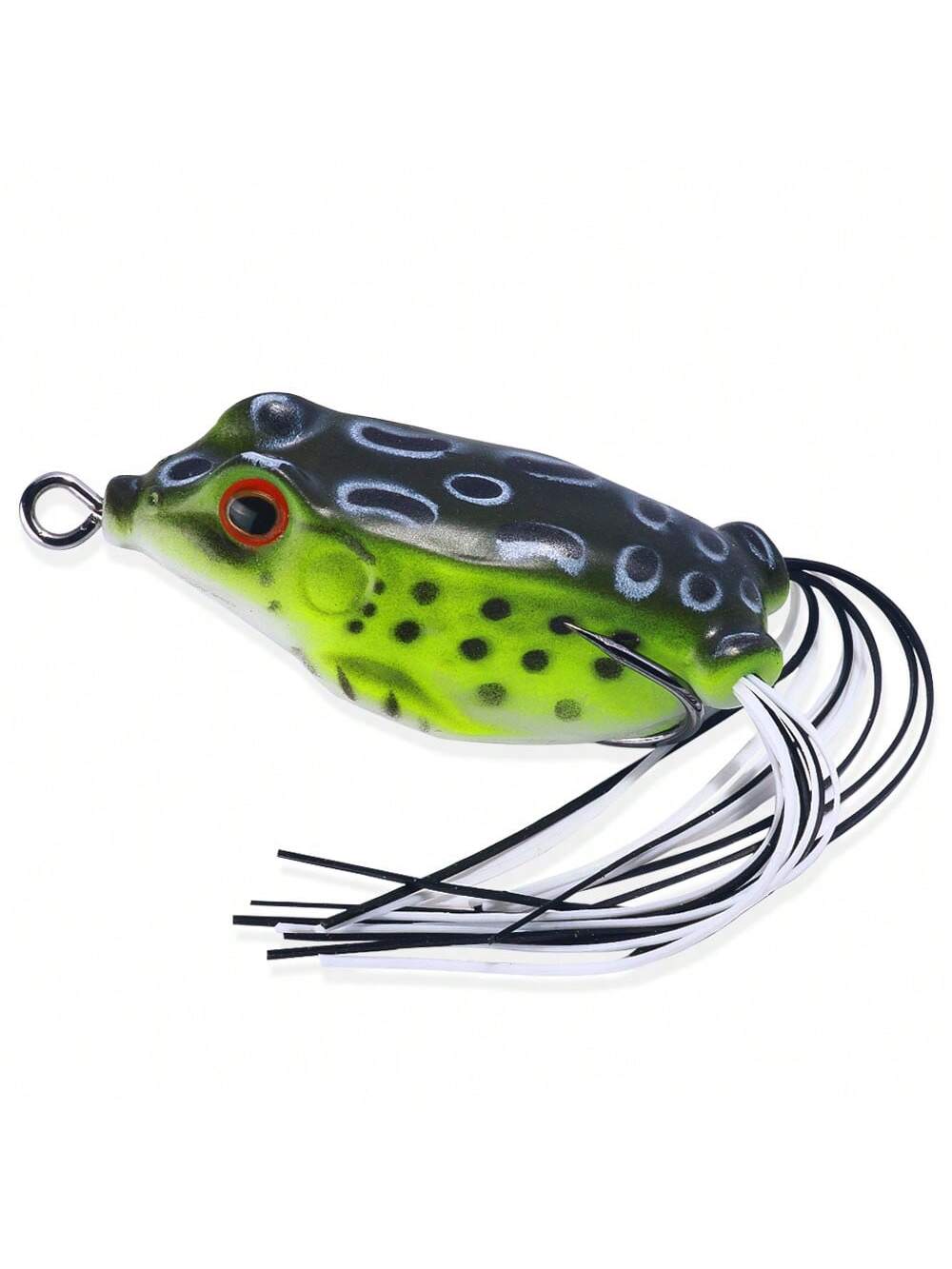 HENGJIA 1pc Topwater Frog Lure For Bass, Soft Hollow Body Weedless Design, 3D Eyes Realistic Floating Frog Bait, Double Hooks, For Lily Pad & Heavy Cover Freshwater Fishing