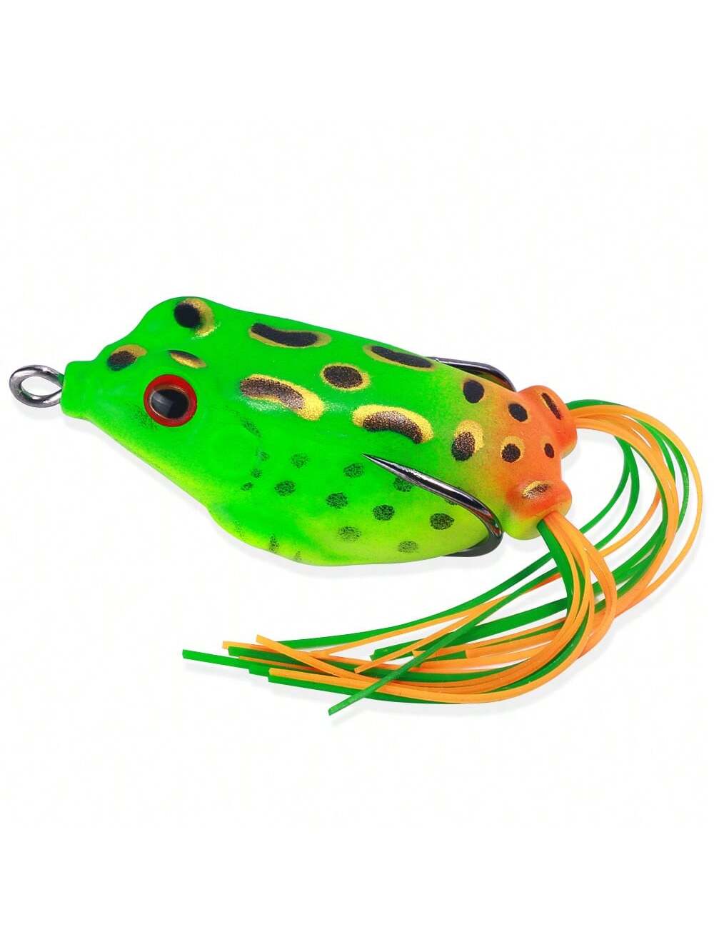 HENGJIA 1pc Topwater Frog Lure For Bass, Soft Hollow Body Weedless Design, 3D Eyes Realistic Floating Frog Bait, Double Hooks, For Lily Pad & Heavy Cover Freshwater Fishing
