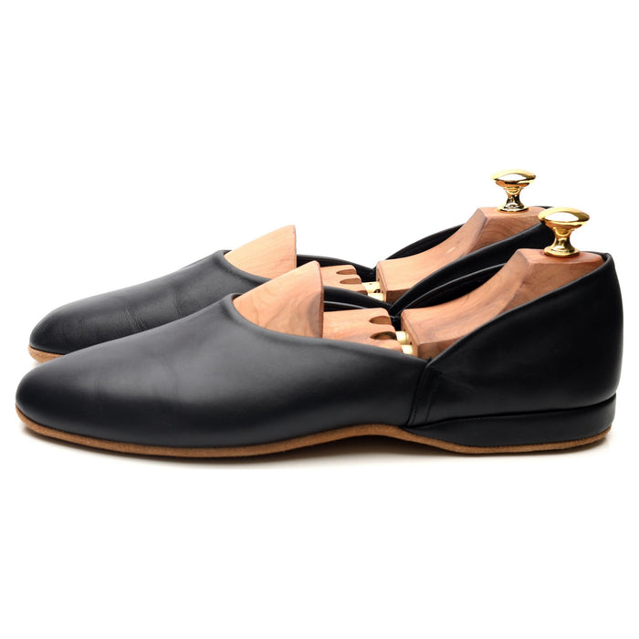 'Hermes 03' Black Leather Slippers UK 9 F