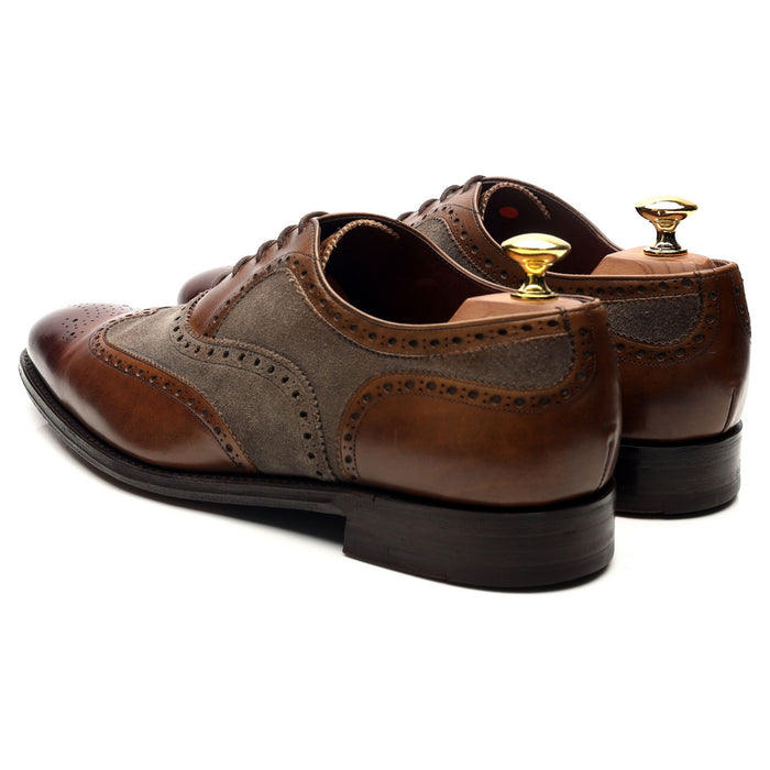 Herring 'Fencote' Dark Brown Leather Suede Oxford Brogues UK 8 F