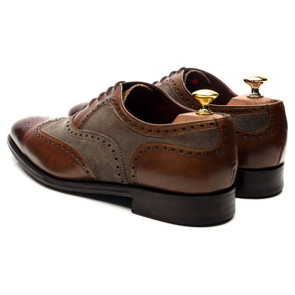 Herring 'Fencote' Dark Brown Leather Suede Oxford Brogues UK 8 F