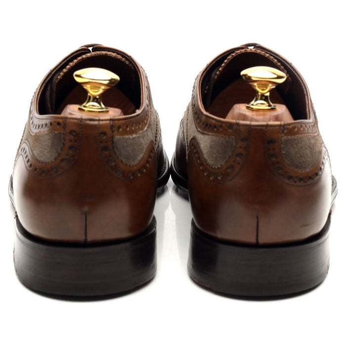Herring 'Fencote' Dark Brown Leather Suede Oxford Brogues UK 8 F