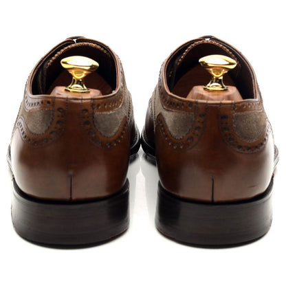 Herring 'Fencote' Dark Brown Leather Suede Oxford Brogues UK 8 F