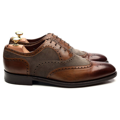Herring 'Fencote' Dark Brown Leather Suede Oxford Brogues UK 8 F