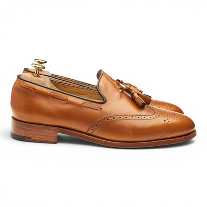 Herring 'Merton' Tan Brown Leather Tassel Loafers UK 8.5 F