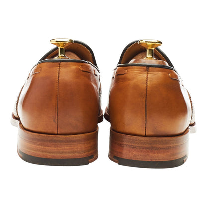 Herring 'Merton' Tan Brown Leather Tassel Loafers UK 8.5 F