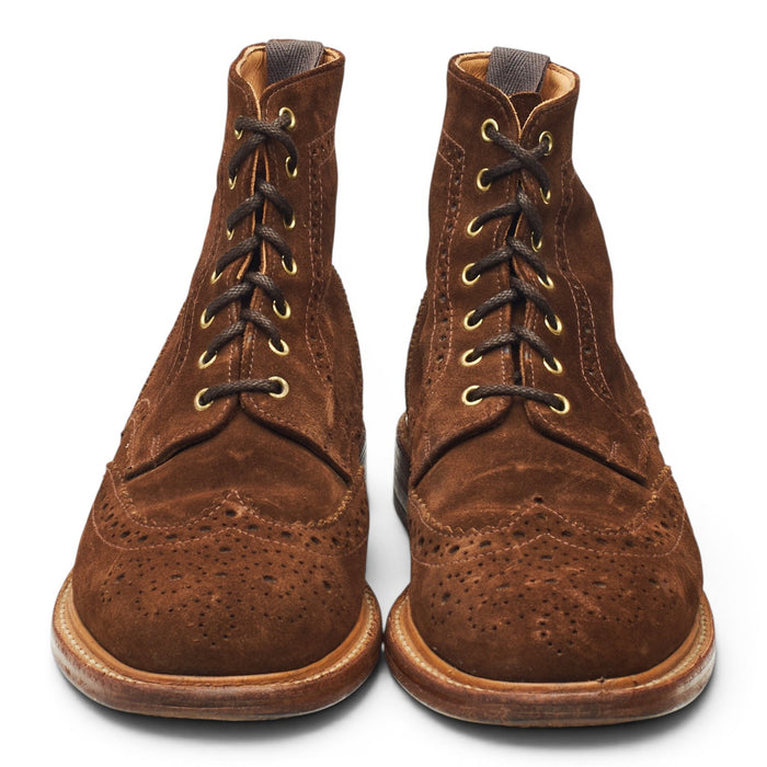 Herring 'Newmarket' Brown Suede Brogue Boots UK 8.5