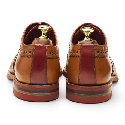 Herring 'Redbridge' Tan Brown Leather Oxford Brogues UK 7.5 F