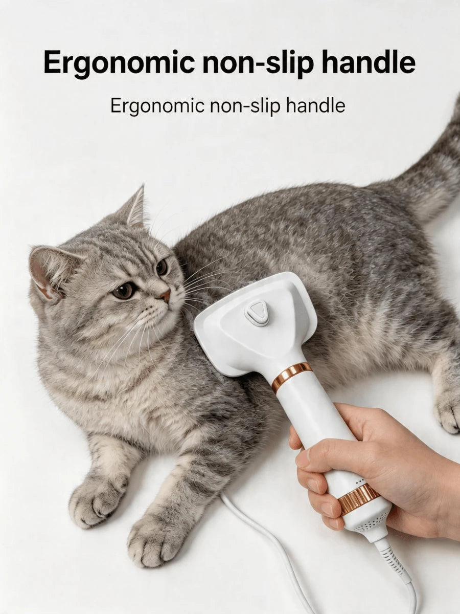 High-Powered Pet Hair Dryer And Comb For Cats And Dogs- A Multi-Functional Grooming Tool For Dogs And Cats, Easily Removes And Cleans Fur With This Electric Hot Air Brush.