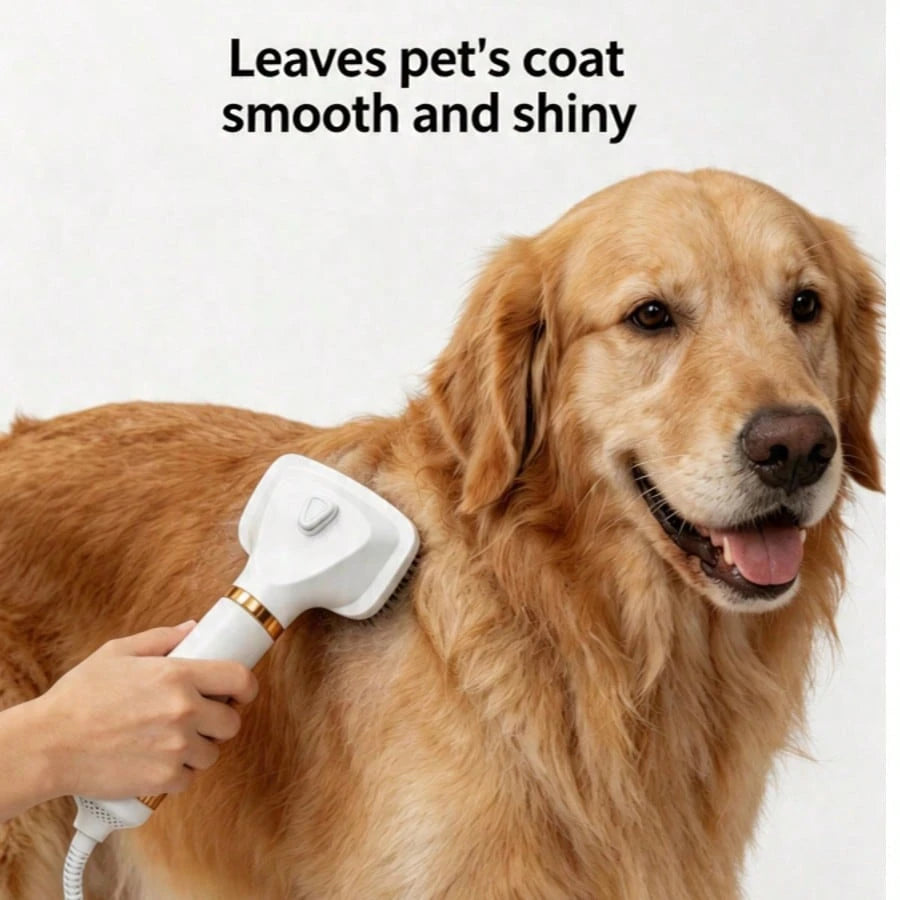 High-Powered Pet Hair Dryer And Comb For Cats And Dogs- A Multi-Functional Grooming Tool For Dogs And Cats, Easily Removes And Cleans Fur With This Electric Hot Air Brush.