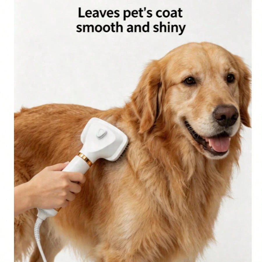 High-Powered Pet Hair Dryer And Comb For Cats And Dogs- A Multi-Functional Grooming Tool For Dogs And Cats, Easily Removes And Cleans Fur With This Electric Hot Air Brush.