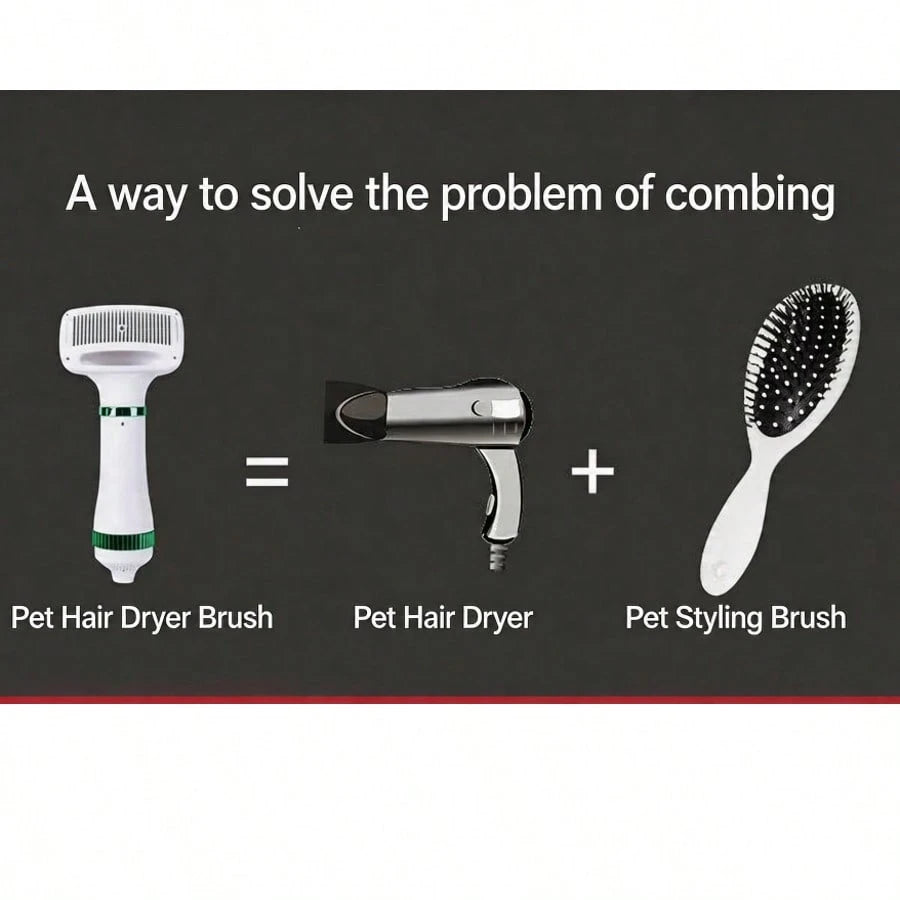 High-Powered Pet Hair Dryer And Comb For Cats And Dogs- A Multi-Functional Grooming Tool For Dogs And Cats, Easily Removes And Cleans Fur With This Electric Hot Air Brush.
