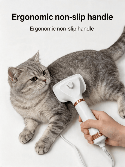 High-Powered Pet Hair Dryer And Comb For Cats And Dogs- A Multi-Functional Grooming Tool For Dogs And Cats, Easily Removes And Cleans Fur With This Electric Hot Air Brush.