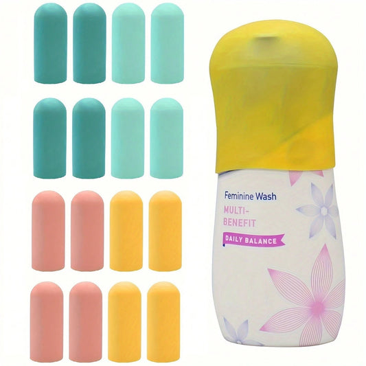 HJsubrtPlay Multi-Piece Silicone Bottle Caps, Travel Essentials For Women And Men, Travel-Sized Toiletries, Cruise Essentials, Luggage Accessories, Travel Necessities, Leak-Proof Sealed Elastic Sleeve