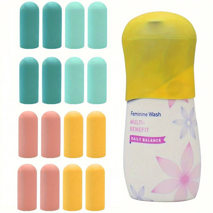 HJsubrtPlay Multi-Piece Silicone Bottle Caps, Travel Essentials For Women And Men, Travel-Sized Toiletries, Cruise Essentials, Luggage Accessories, Travel Necessities, Leak-Proof Sealed Elastic Sleeve