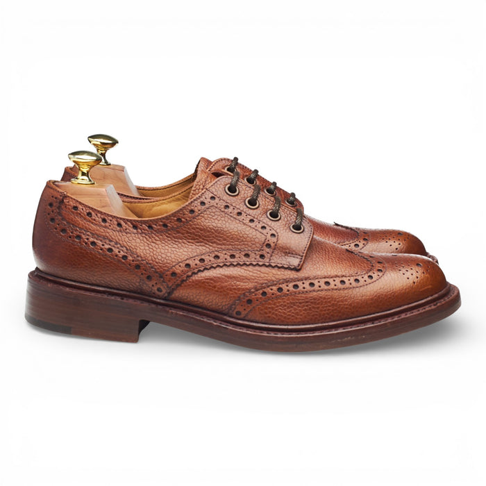 Hoggs of Fife 'Carnoustie' Tan Brown Leather Derby Brogues UK 7 G