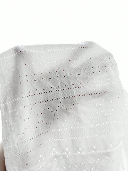 Hotletica Solid Eyelet Embroidery Tank Top