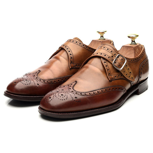 'Humphrey' Brown Leather Monk Strap UK 7 F