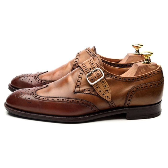 'Humphrey' Brown Leather Monk Strap UK 7 F