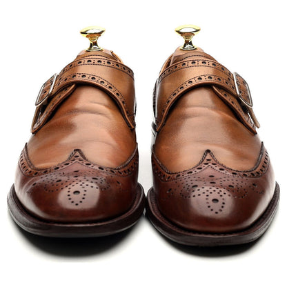 'Humphrey' Brown Leather Monk Strap UK 7 F