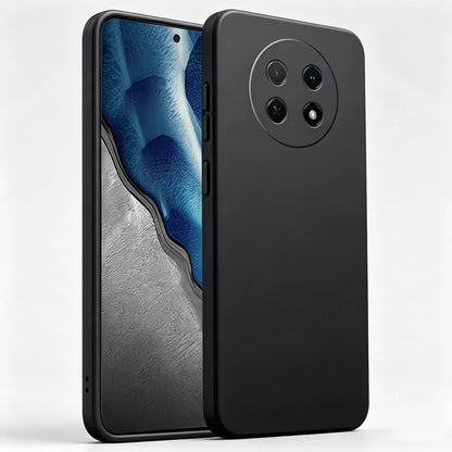 HW And Honor Series Matte Black Non-Slip Phone Case Fingerprint & Stain Resistant Soft TPU Back Cover Raised Screen & Camera Protection Shock Resistant Anti-Collision Exact Cutouts Slim Full Body Dura